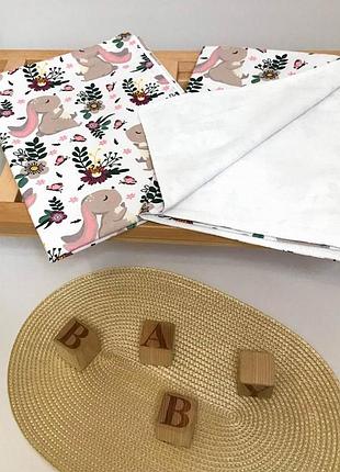 Пеленка непромокаемая (водоотталкивающая) розовые зайки польский хлопок+мембрана хлопок penetka 70x50 см