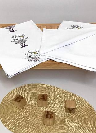 Пеленка непромокаемая (водоотталкивающая) фиолетовые балерины польский хлопок+мембрана хлопок penetka 70x50 см