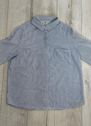 Сорочка bershka блакитна у смужку