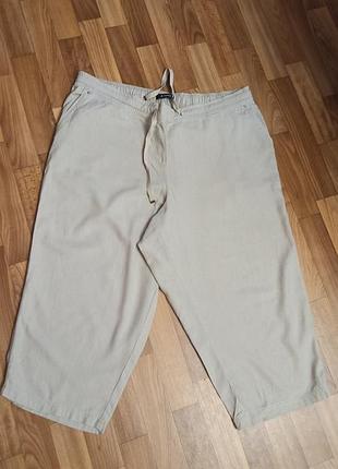 Бриджи 22-го размера замес вискозы и льна большой размер батал