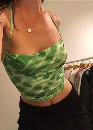 Топ на бретелях зеленый
