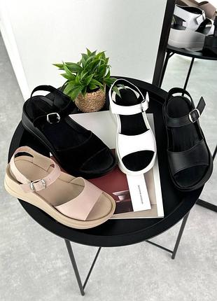 Натуральные замш/кожаные босоножки сандалии на платформе/танкетки