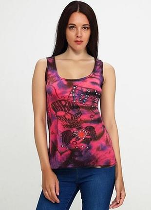 183.удобная хлопковая майка в принт американского бренда harley davidson