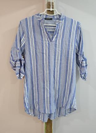 Рубашка в полоску из льна