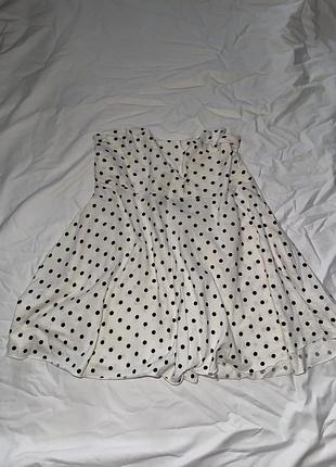 Біла юбка в чорний горох жіноча l-xl
