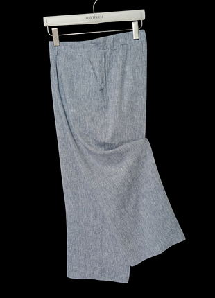 Брюки широкие для пышных форм, 55% льна.