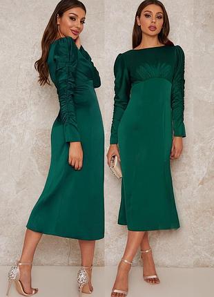 Распродажа cукня chi chi london рр. 10 uk миди с присборенными рукавами