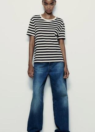 Zara женская полосатая футболка !оригинал