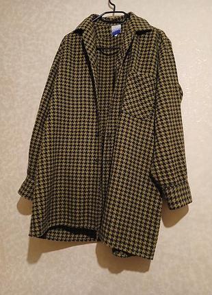 Рубашка с принтом "гусиная лапка" натуральный женский размер 50