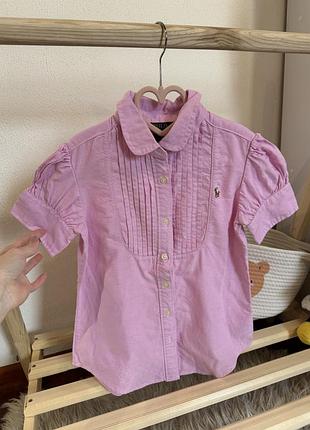 Бавовняна сорочка polo ralph lauren для дівчинки розмір  122(6-7р)