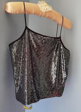 Брендовая нарядная майка топ размера 2xs-xs