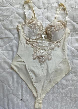 Винтажное боди nina ricci с вышивкой винтаж косбинация ретро франция французское белье бюстгальтер