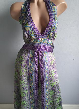 Вінтажний натуральний шовк, сарафан, індія