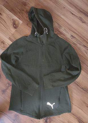 Мужское teach fleece hoodie размера s puma reflective logo болотного хаки цвета evostripe fz hoodie,