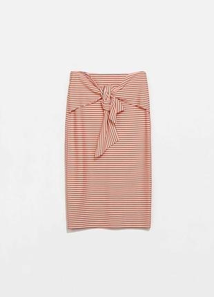Женская миди юбка карандаш с завязкой zara