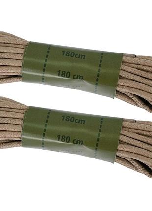 Шнурки вощеные mil-tec 180 см 100% хлопок койот 12914005