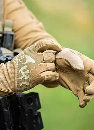 Рукавички повнопалі тактичні helikon-tex all round fit tactical gloves coyote l