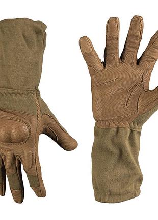Рукавиці тактичні вогнетривкі mil-tec action nomex coyote