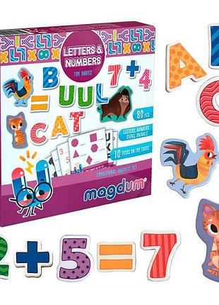 Магнитная игра "буквы и цифры" ml4031-09 en (24) "magdum" для развития ребенка