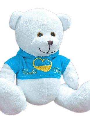 Плюшевый медвежонок патриот с сердцем-флагом от золушка 19 см