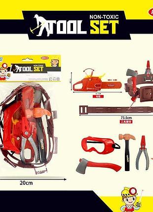 Профессиональный набор инструментов nh 550 f для юного мастера (72/2) – механическая бензопила и 6 элементов в