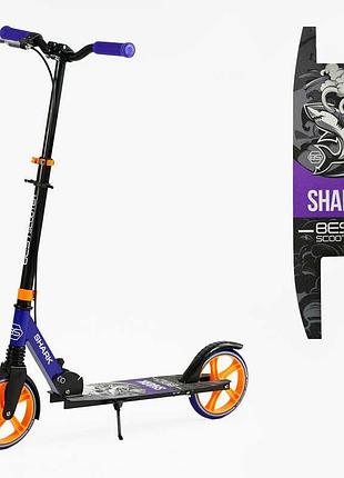 Двоколісний самокат "shark" від "best scooter" sh-10042 з ручним гальмом і амортизатором