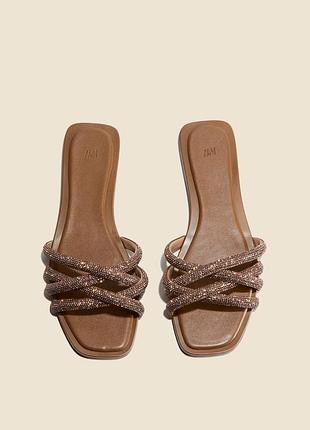 H&m ♥️ сандалии шлепанцы украшены стразами