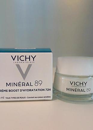 Легкий крем для всіх типів шкіри обличчя, зволоження 72 години vichy mineral 89 light 72h moisture boosting cream