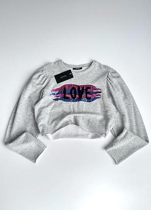 Zara світшот укорочений оверсайз love