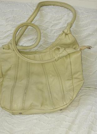 Сумка кожаная "белый жемчуг"