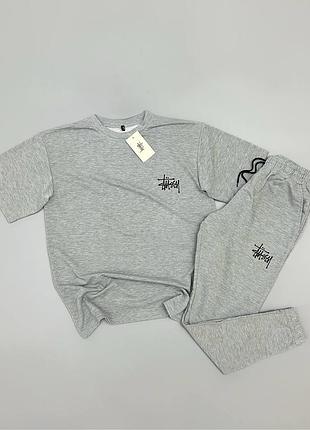 Костюм серый stussy