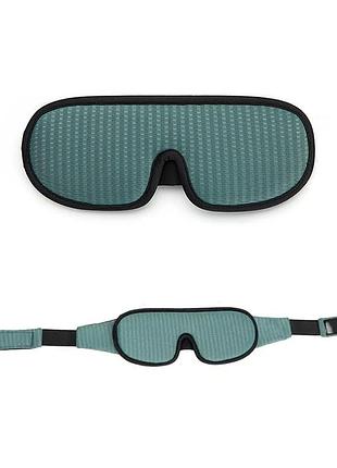 3d маска для сна с мягкой вставкой, дышащая, зелёная, с регулируемым ремешком, 20 см зелёная