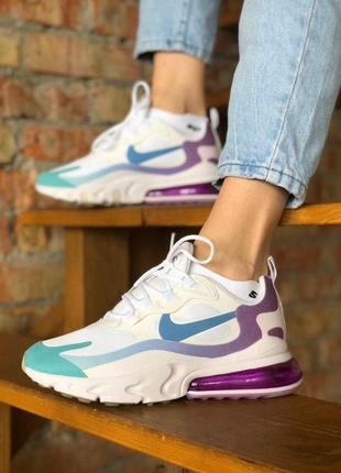 Женские кроссовки nike air max 270 react white/violet