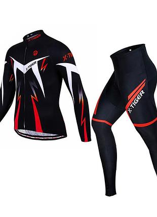 Вело костюм для чоловіків x-тiger xm-ct-013 кофта з довгим рукавом штани red xxl