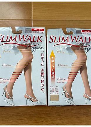 Прозрачные летние компрессионные колготы slimwalk leger m-l, япония