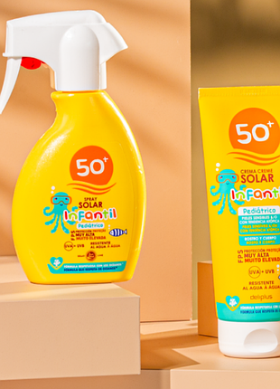 Крем и спрей солнцезащитный для детей  spf 50+ для чувствительной  и атопичной кожи