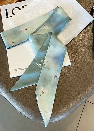 12-344 хустинка-стрічка твіллі шарф хустинка для волосся на шию на руку на сумку