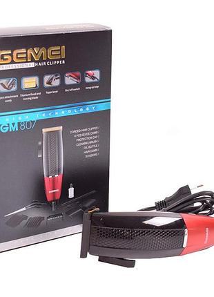 Машинка для стрижки волосся професійна gemei gm-807, стильна машинка для стрижки та гоління |easypick|