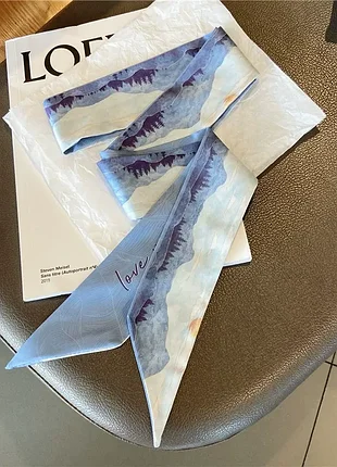 12-345 хустинка-стрічка твіллі шарф хустинка для волосся на шию на руку на сумку