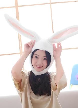 Шапка кролика  белая. шапка уши кролика. rabbit hat. шапка заяц. шапка с ушами зайца. зверошапка |easypick|