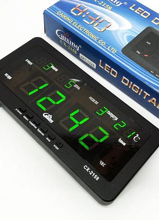 Часы настольные caixing cx-2158 с зеленой подсветкой |easypick|