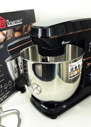 Настільний міксер-тестоміс планетарний domotec r 6673 12 л, планетарний комбайн стаціонарний для дому |easypick|