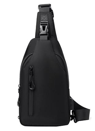 Сумка через плече 1312 нагрудна з usb-виходом black