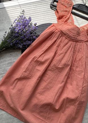 Сукня з мереживом персикового кольору на дівчинку 8-10р (126-131см)