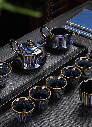 Набор для чайной церемонии cjtz-447 сервиз для приготовления чая гайвань пиалы с чайником на 6 персон