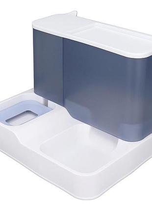 Автоматическая кормушка для кошек и собак dt537 с поилкой blue |easypick|