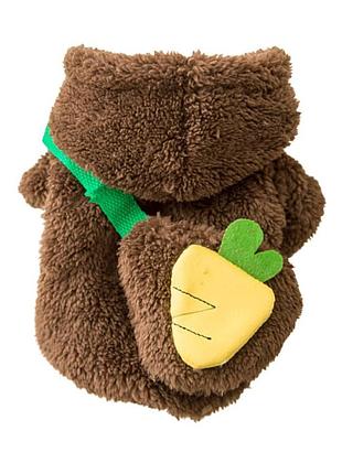 Свитер для собак и кошек тедди 2011sxsl5932 с капюшоном утепленный brown m |easypick|