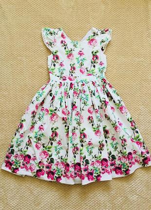 12-13 г брендовое платье дорогой фирмы monsoon. яркий цветочный принт. натуральное. 100% cotton. ст