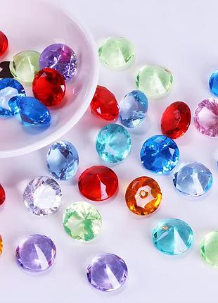 Акриловые бриллианты  разноцветные 50 шт./уп. акриловые драгоценные камни разноцветные |easypick|