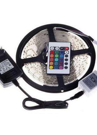 Светодиодная лента smd 5050 rgb led 2 м ip65 с пультом и блоком питания usb, 2м, лента eo-545 светодиодная
